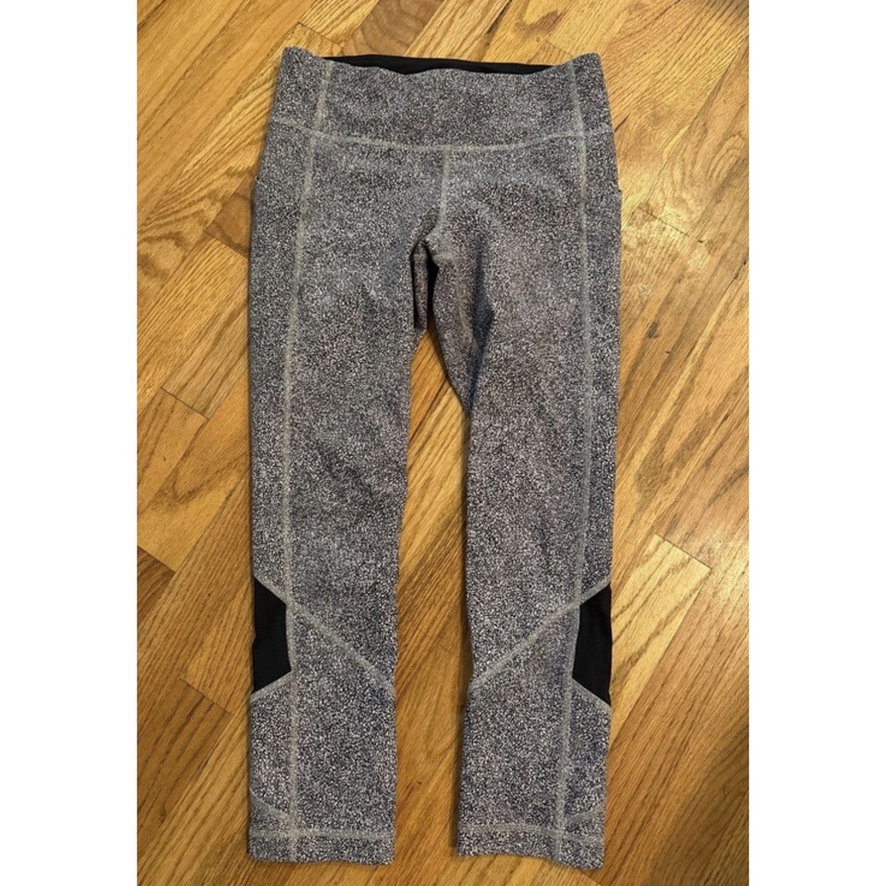 Lululemon Pace Rival Crop Leggings Womens 4 Gray High Rise Athletic Yoga Pants